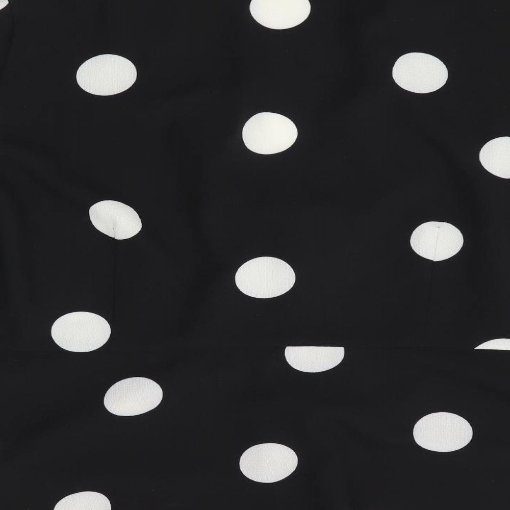 F&F Womens Black Polka Dot  Basic Blouse Size 14