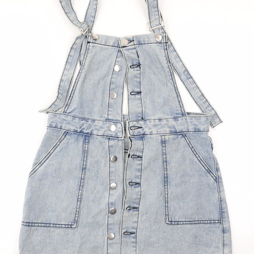 SheIn Womens Blue   Pinafore/Dungaree Dress  Size M