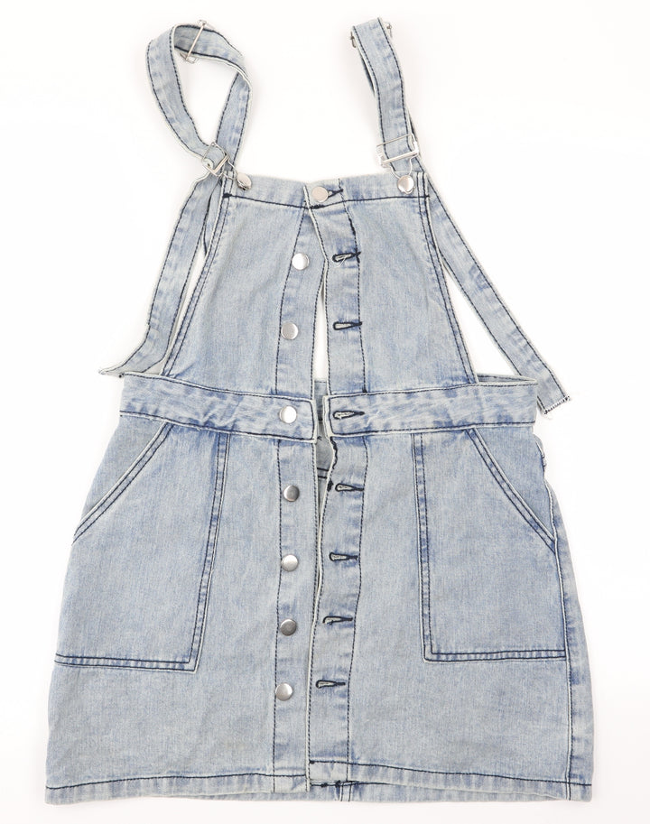 SheIn Womens Blue Pinafore/Dungaree Dress Size M