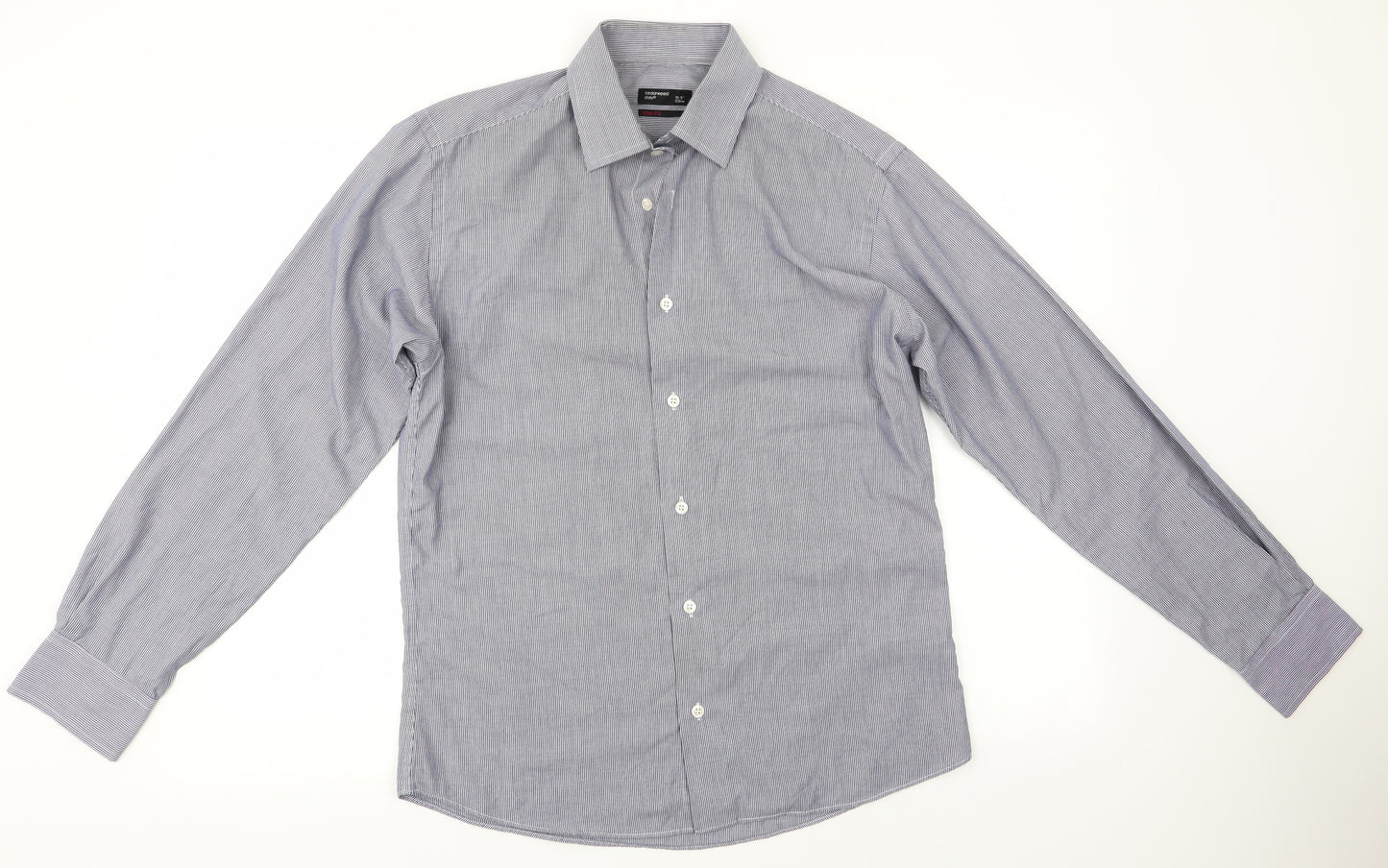 Primark Mens Blue Striped   Dress Shirt Size 15.5