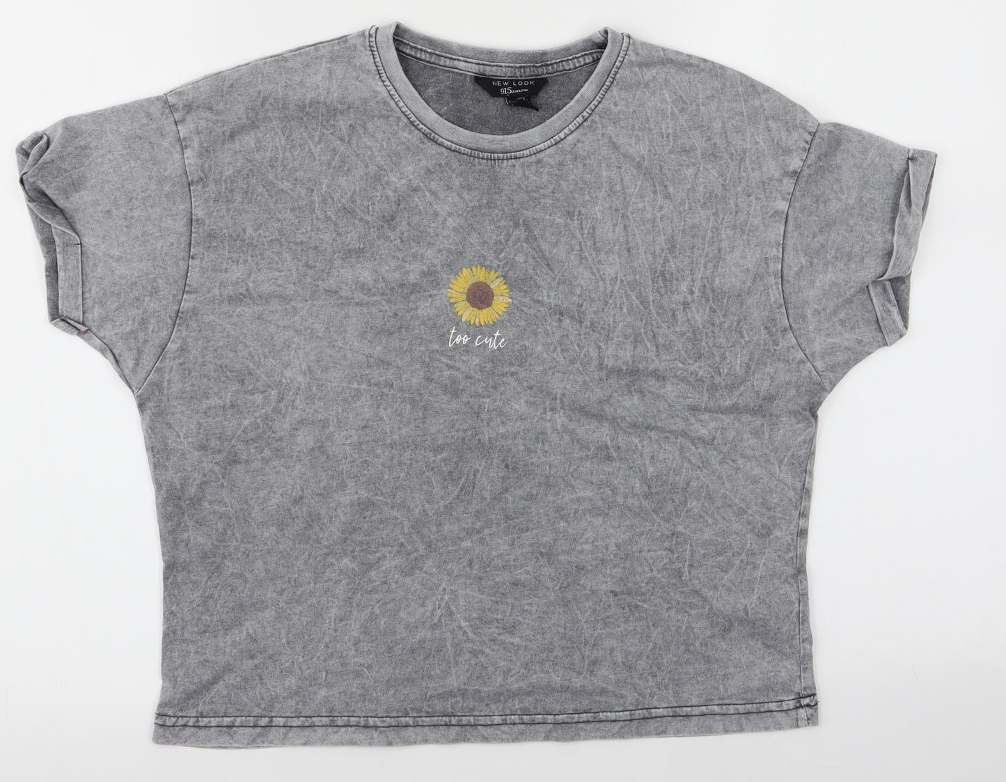 New Look Girls Grey   Basic T-Shirt Size 14-15 Years