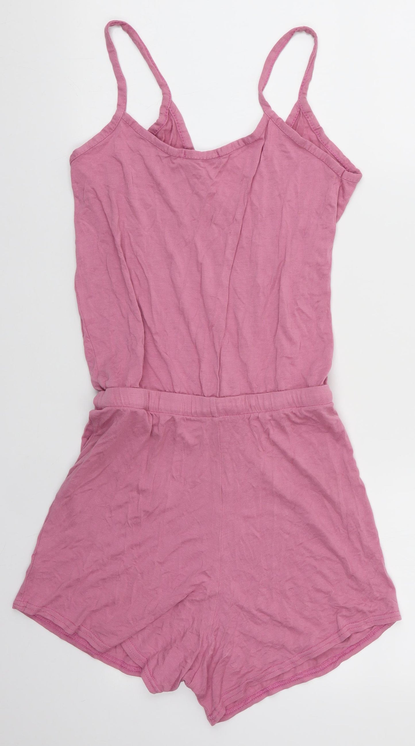 Missi Womens Pink Solid  Top One Piece Size 8