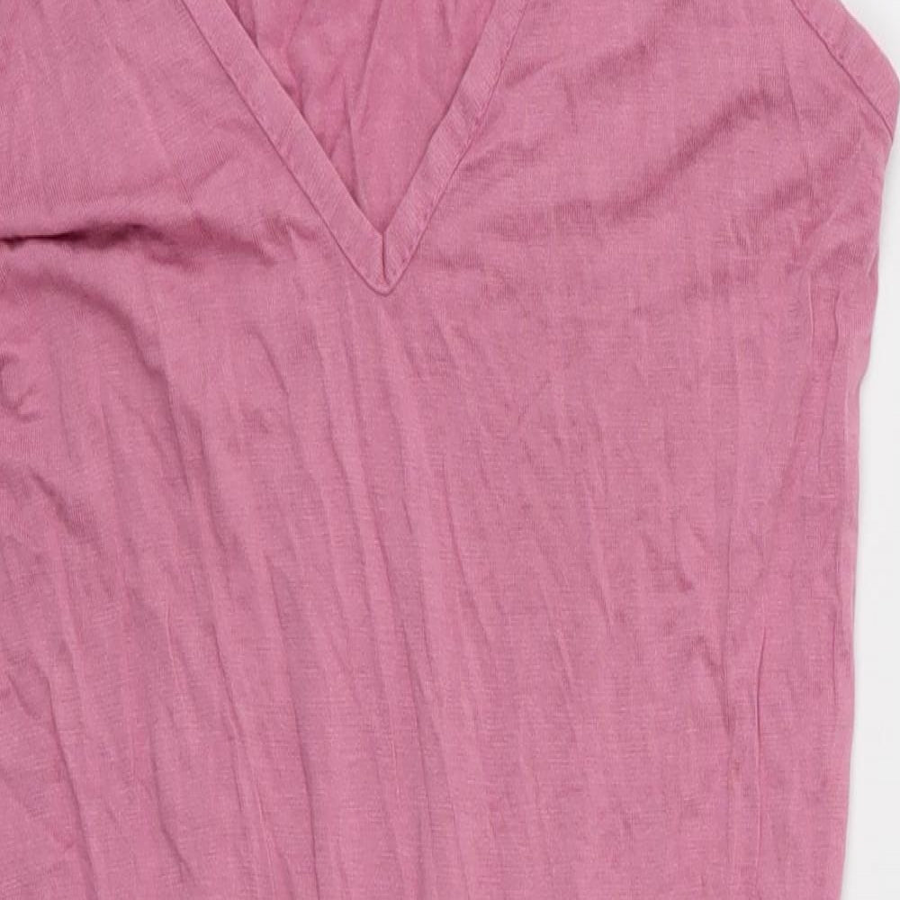 Missi Womens Pink Solid  Top One Piece Size 8