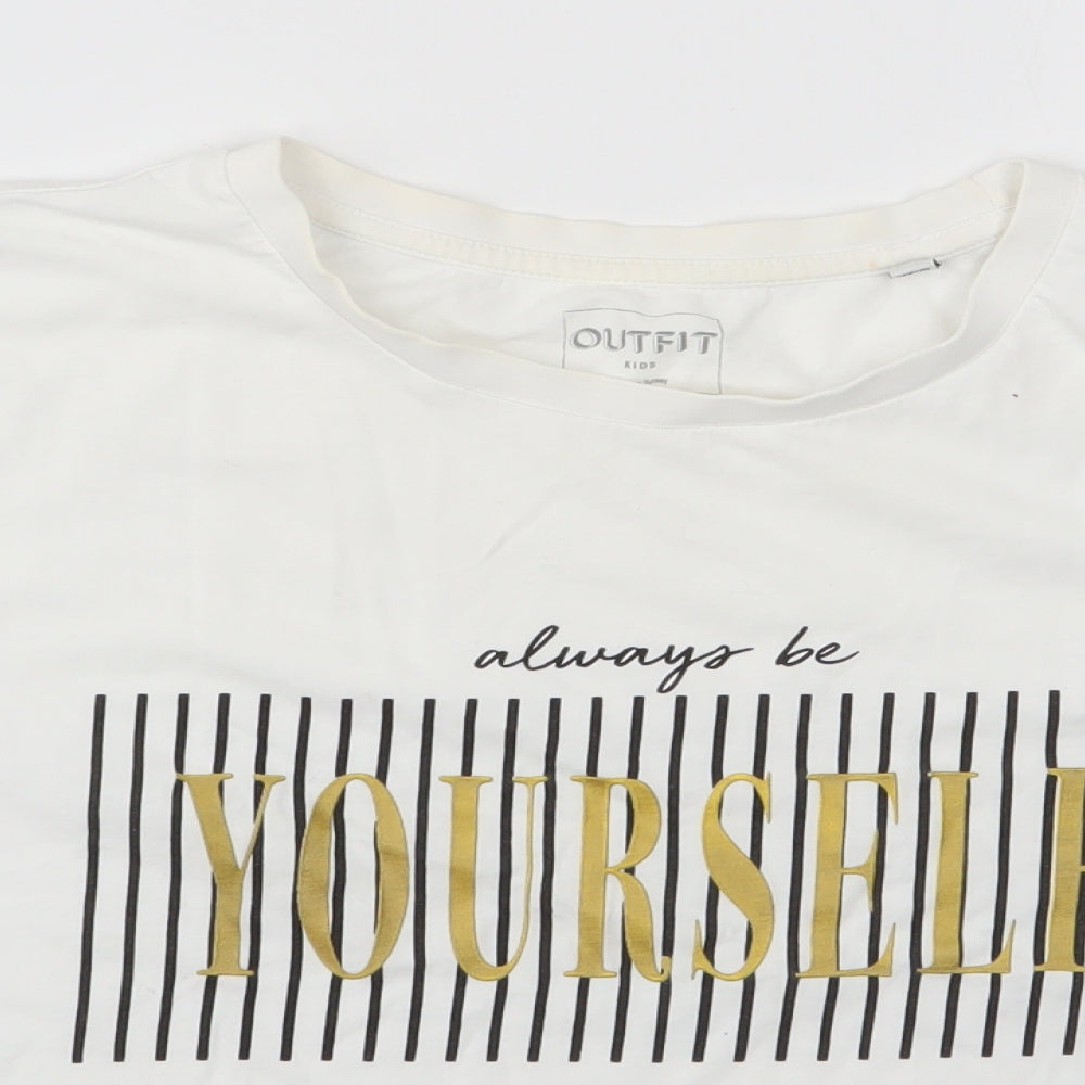 Outfit Girls White   Basic T-Shirt Size 12 Years