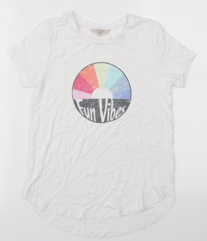 Switch Girls White Basic T-Shirt Size 10 Years