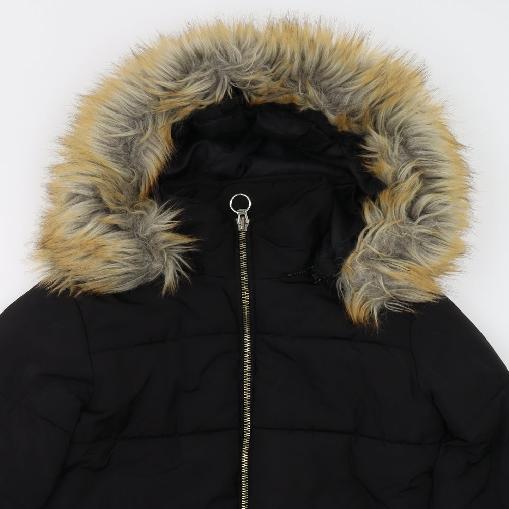 Topshop Womens Black   Puffer Jacket Jacket Size 6
