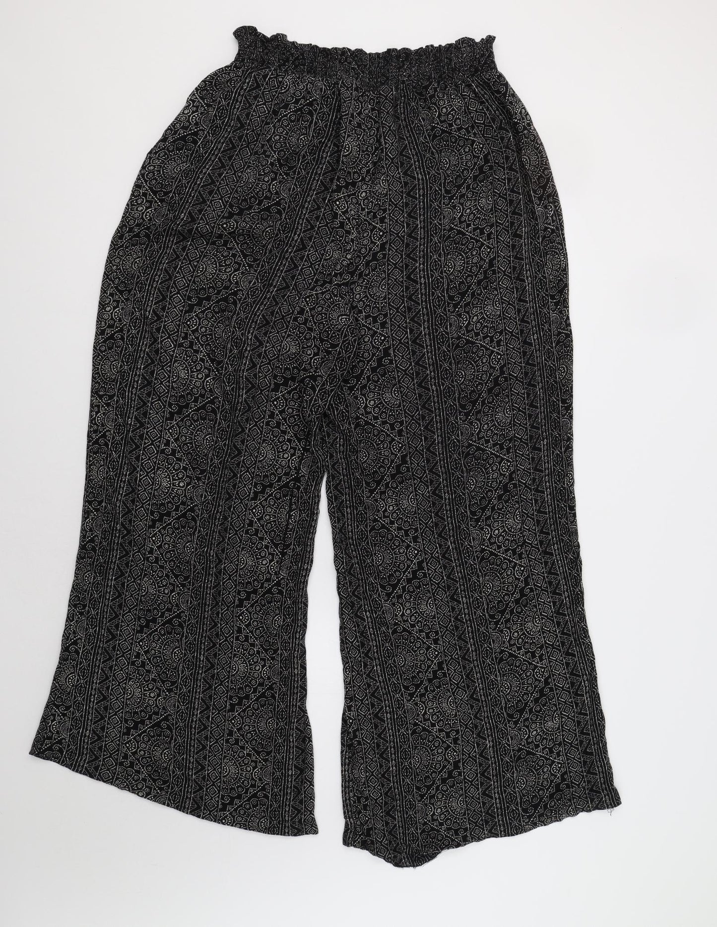 New Look Womens Black Geometric  Trousers  Size 16 L29 in