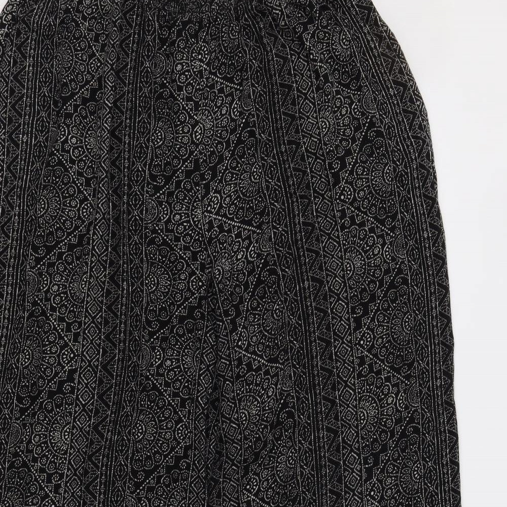 New Look Womens Black Geometric  Trousers  Size 16 L29 in