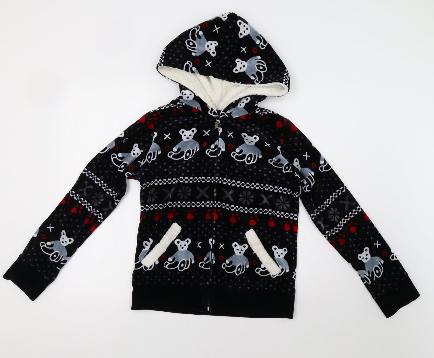 Birlik Womens Blue Fair Isle  Top Lounge Set Size L  - Teddy Bear