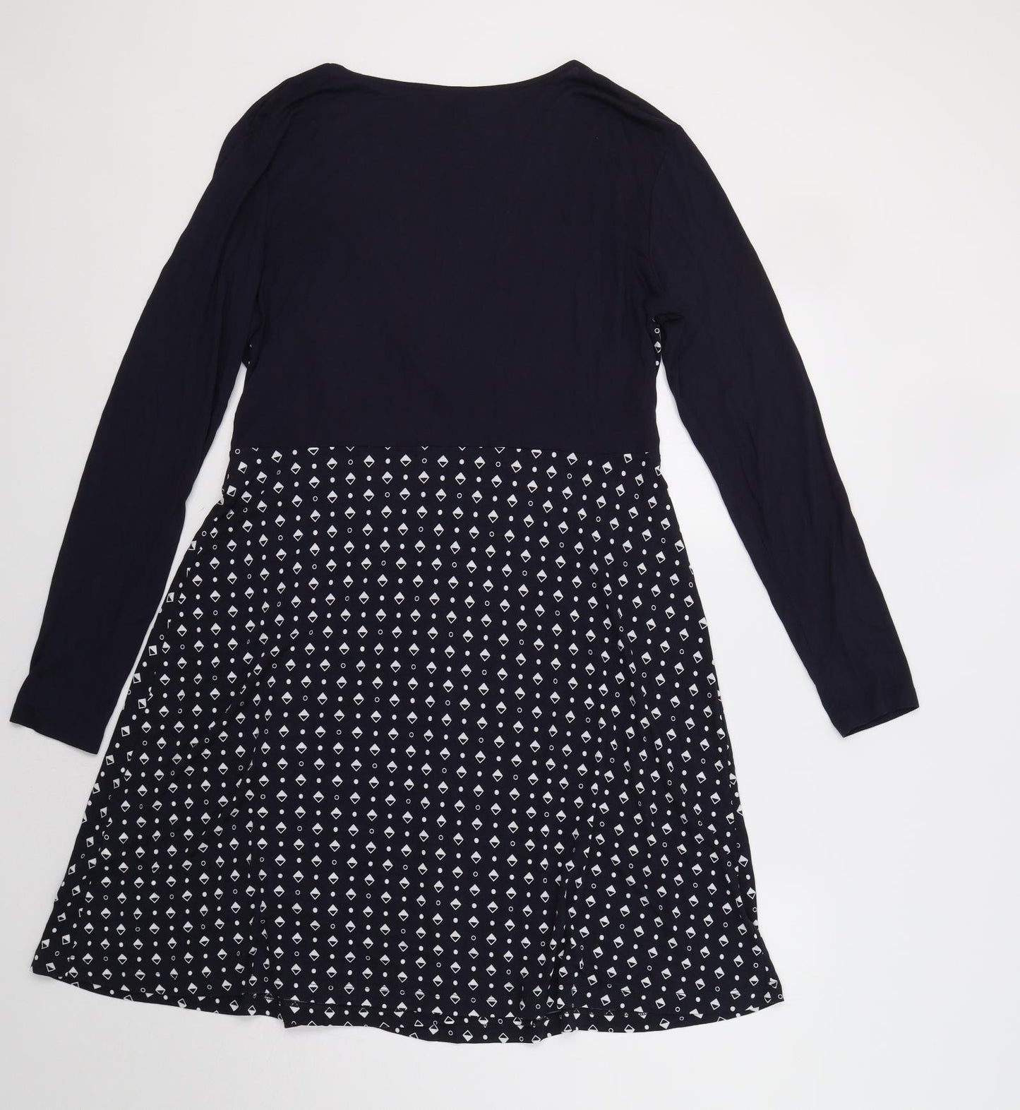 French Connection Womens Blue Geometric  Fit & Flare  Size 16