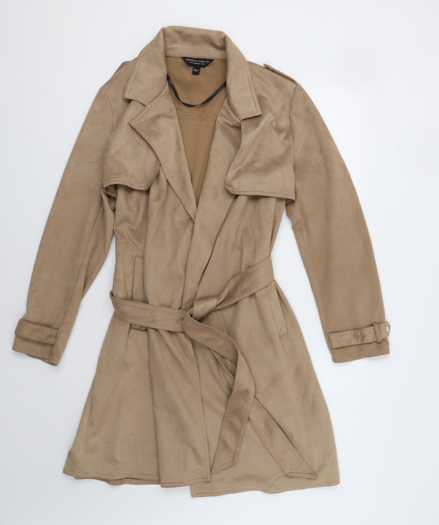 Dorothy Perkins Womens Beige   Trench Coat Coat Size 14