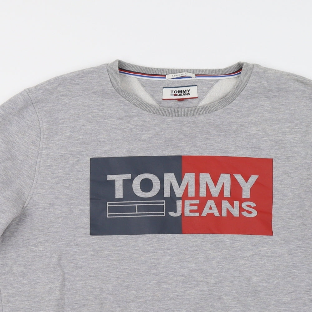 Tommy Jeans Mens Grey   Pullover Sweatshirt Size L