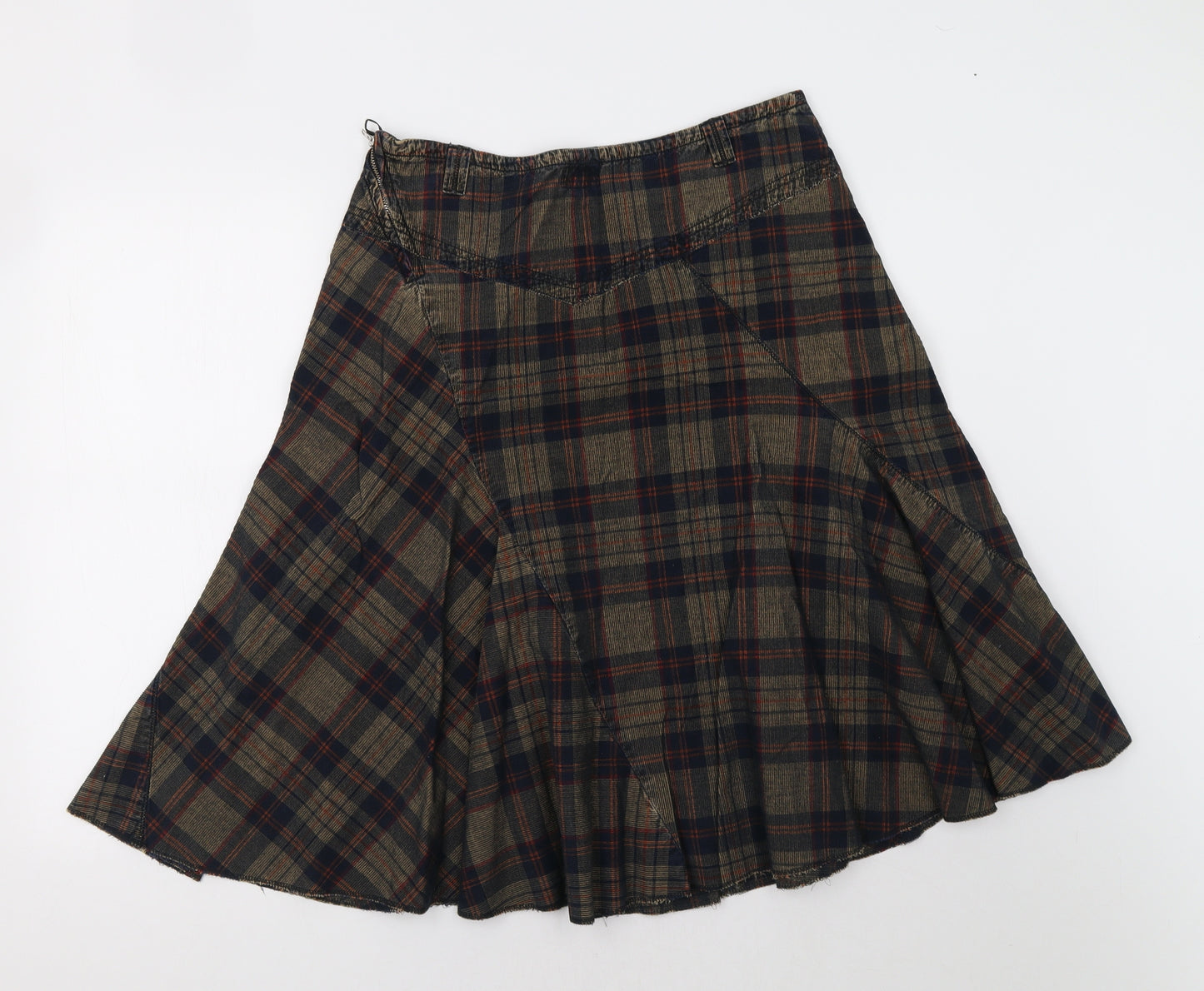 Per Una Womens Green Check  A-Line Skirt Size 14