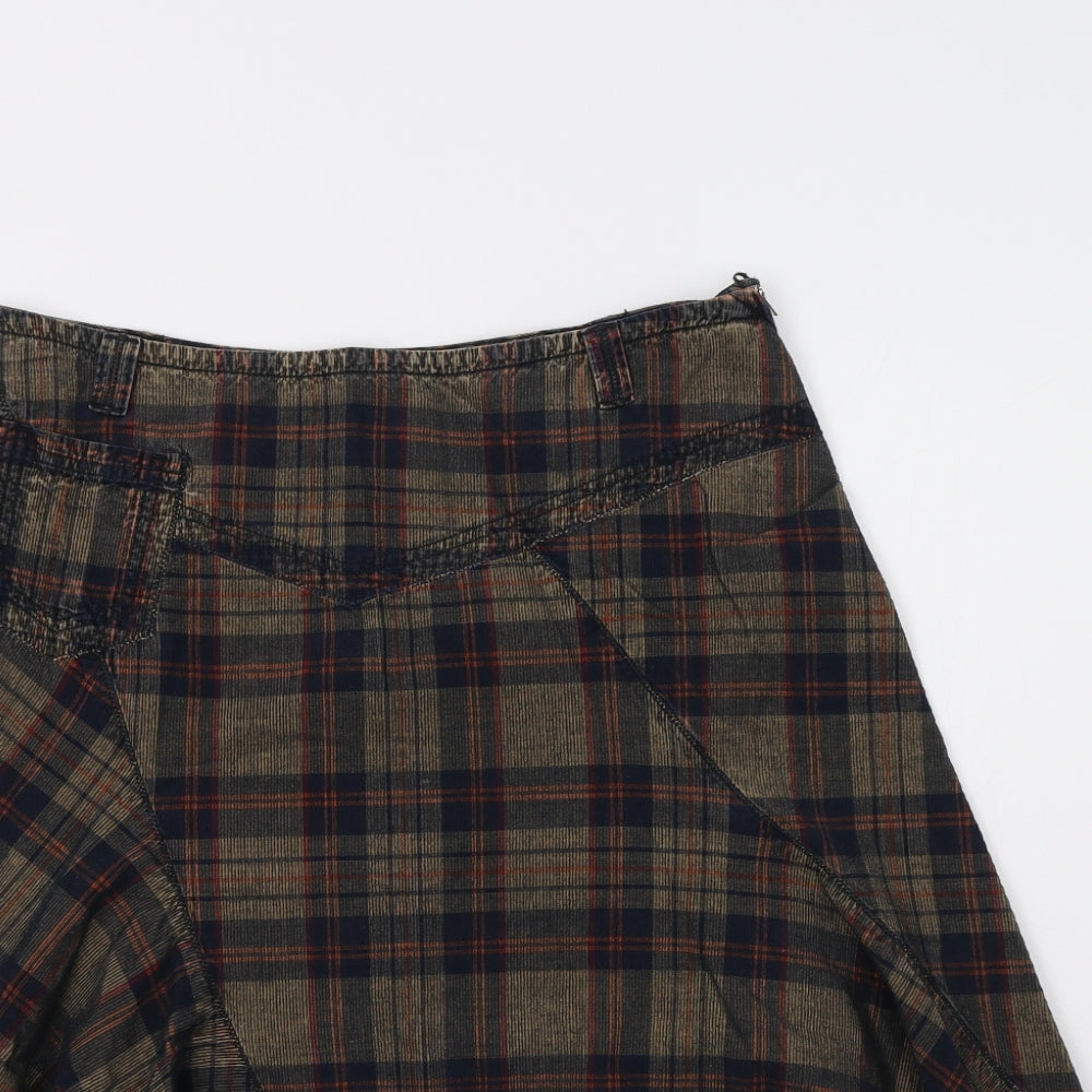 Per Una Womens Green Check  A-Line Skirt Size 14