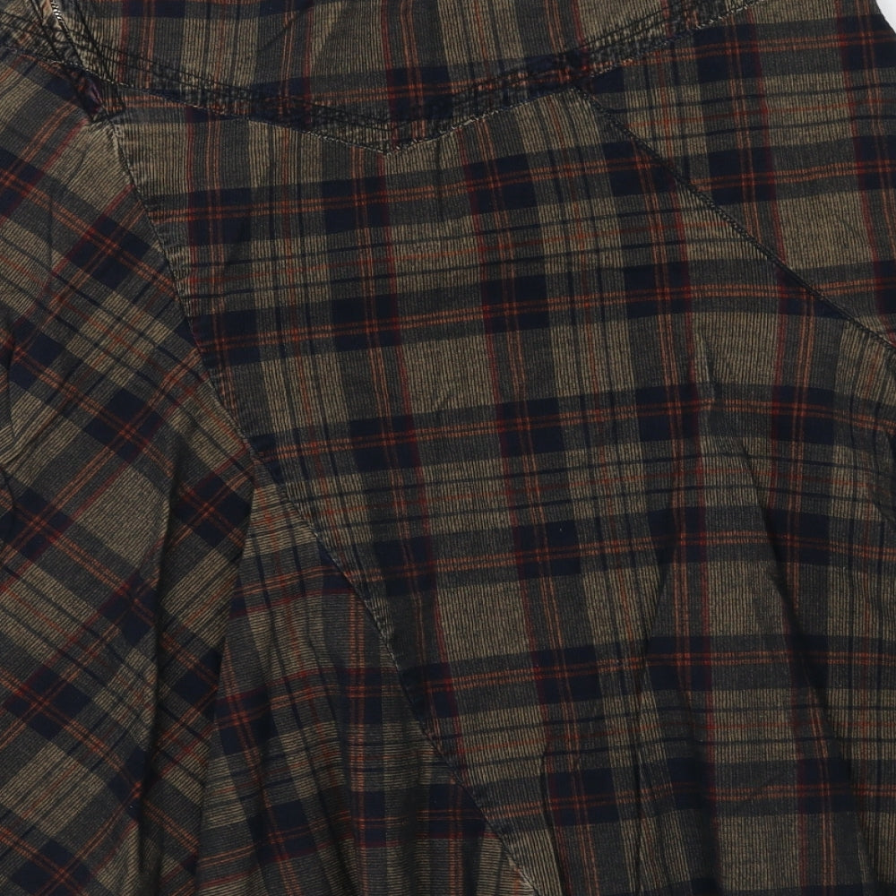 Per Una Womens Green Check  A-Line Skirt Size 14