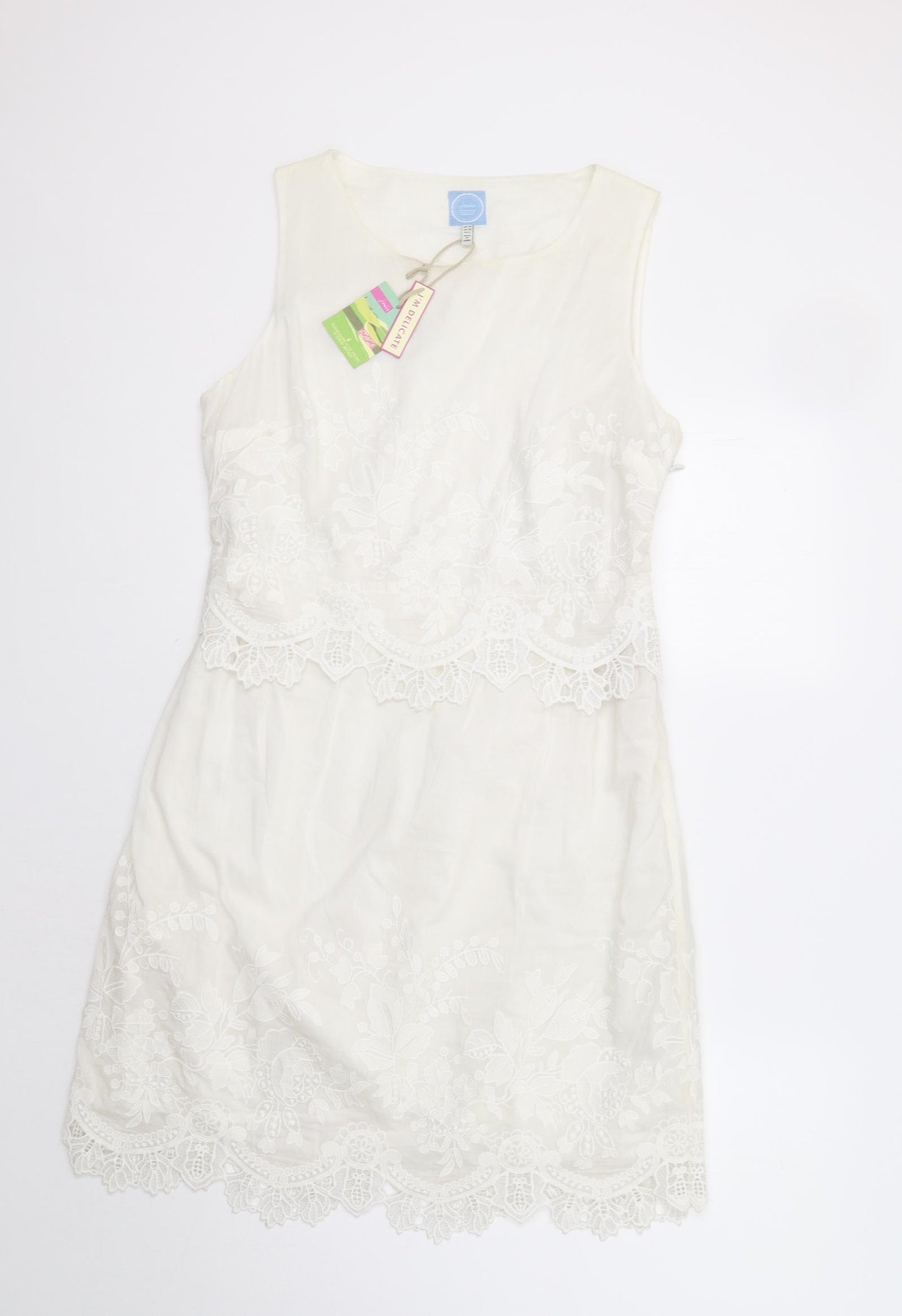 Joules Womens Ivory Floral  A-Line  Size 14  - Lace Detail
