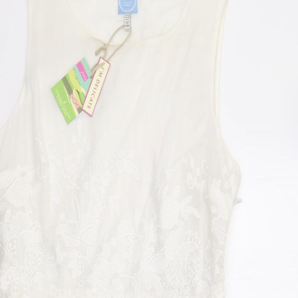 Joules Womens Ivory Floral  A-Line  Size 14  - Lace Detail