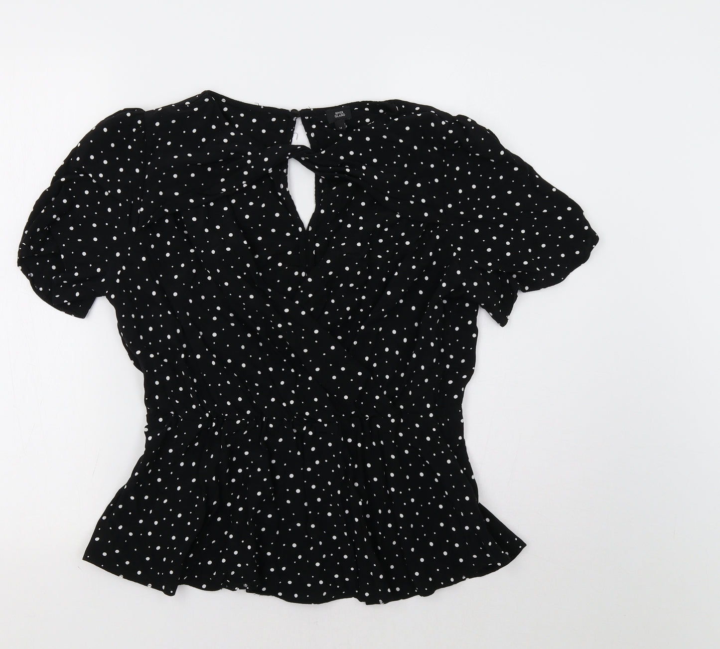 River Island Womens Black Polka Dot  Basic Blouse Size 14