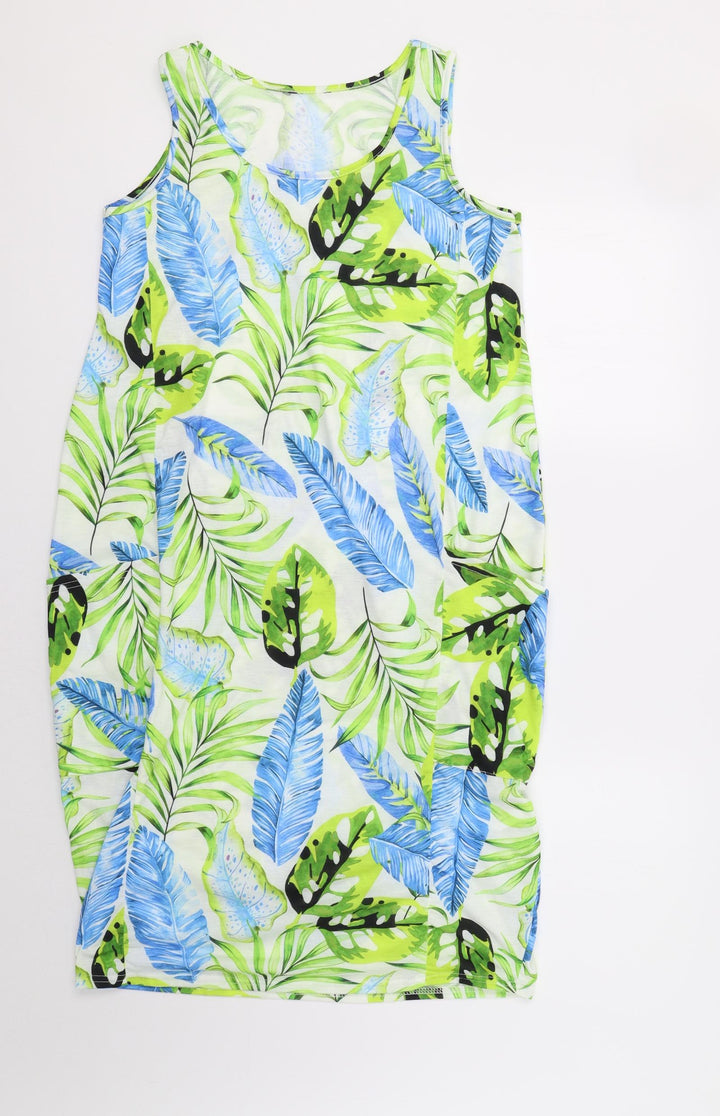 Roman Womens Green Floral A-Line Size 10