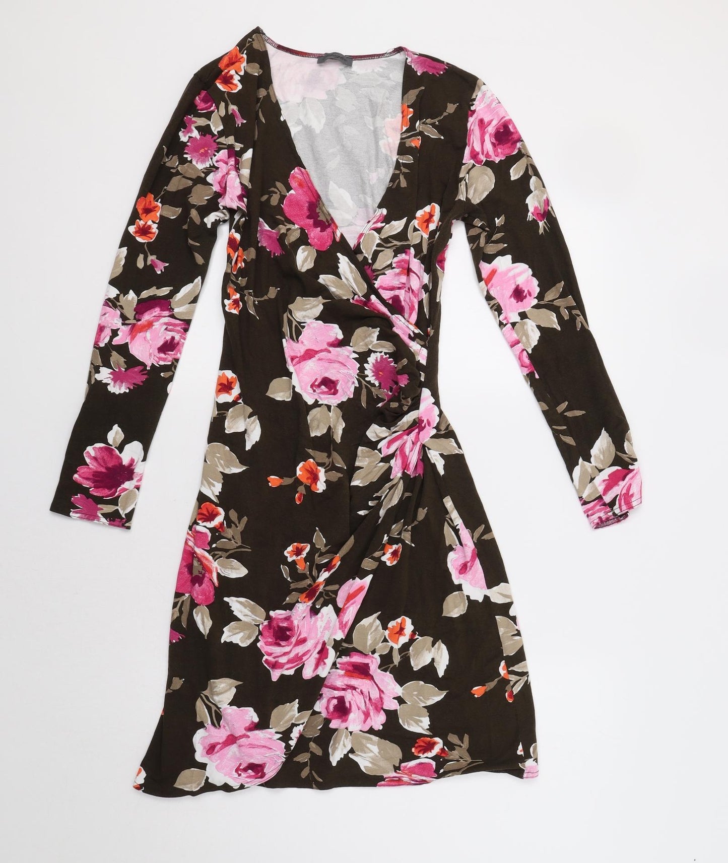 Moglie Womens Brown Floral  A-Line  Size L
