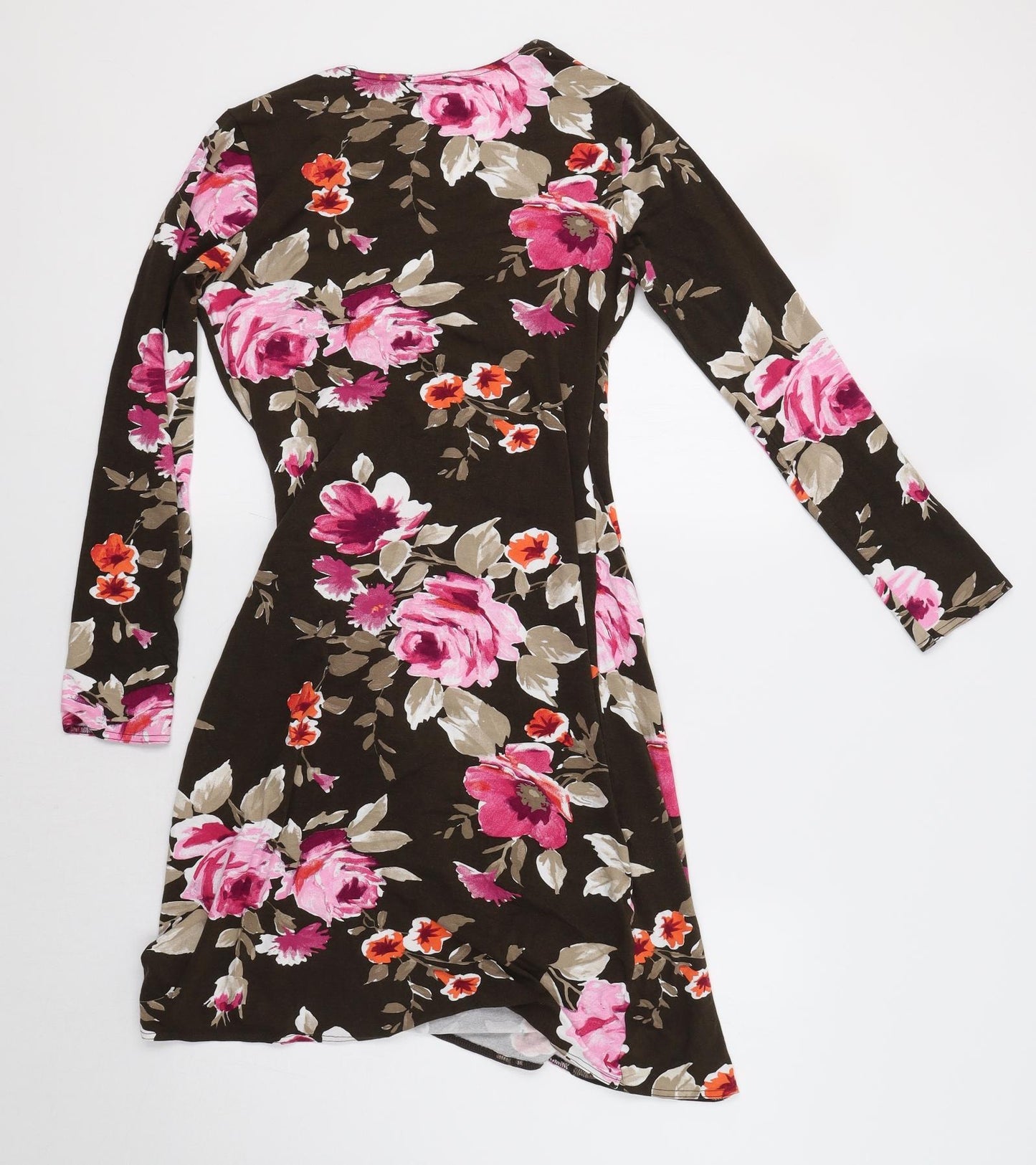 Moglie Womens Brown Floral  A-Line  Size L