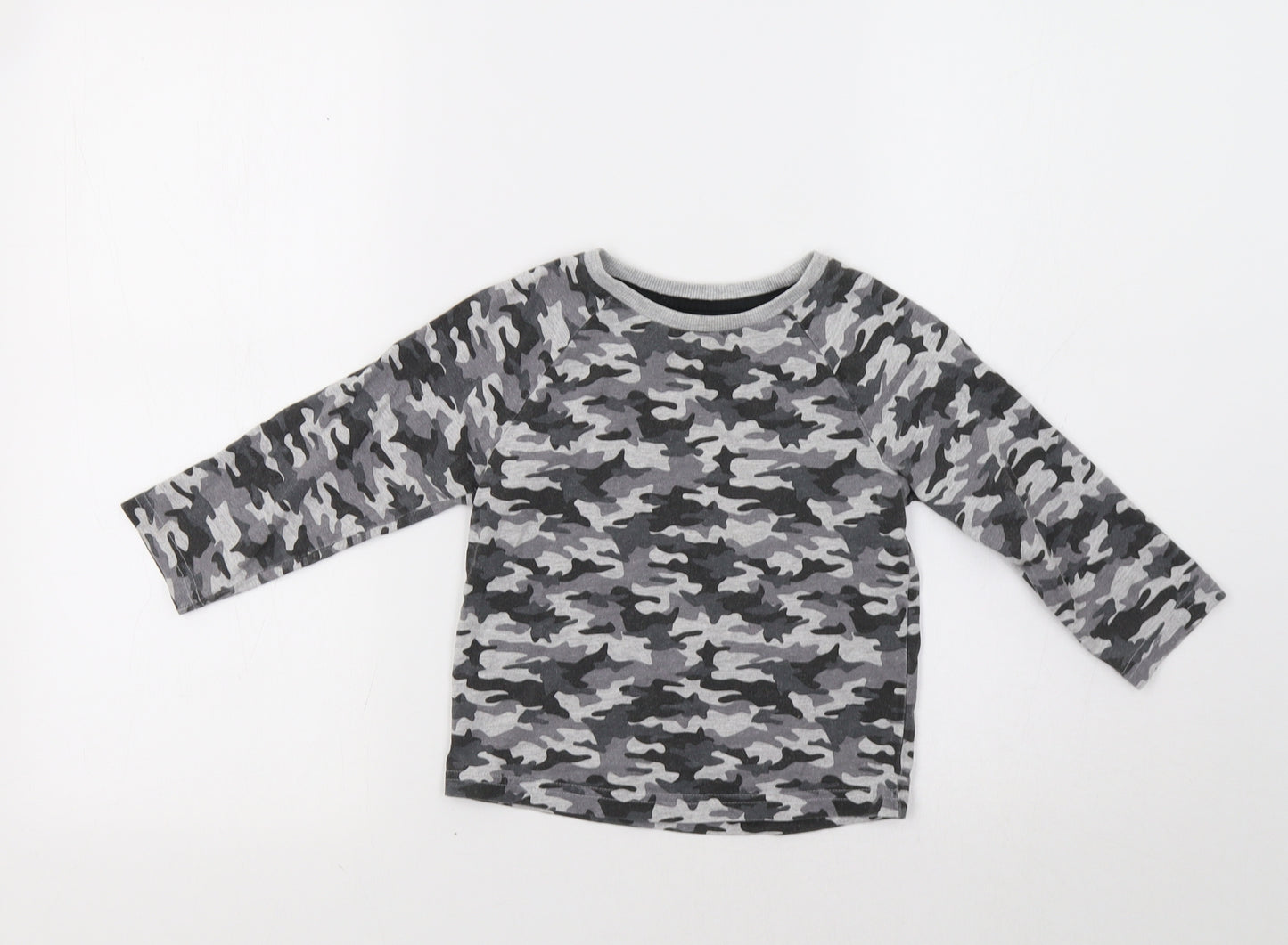 Nutmeg Boys Grey Camouflage  Basic T-Shirt Size 3-4 Years