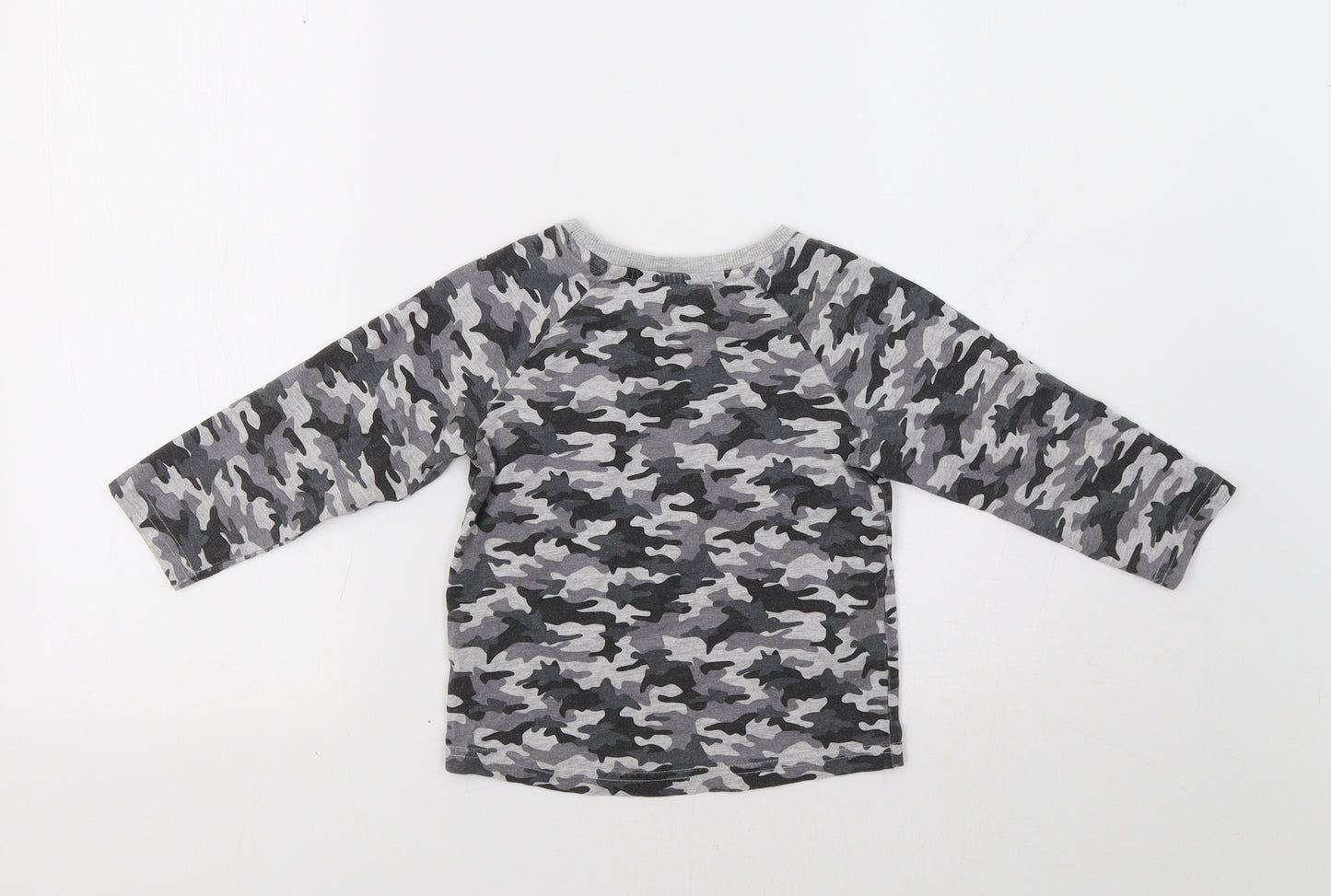 Nutmeg Boys Grey Camouflage  Basic T-Shirt Size 3-4 Years