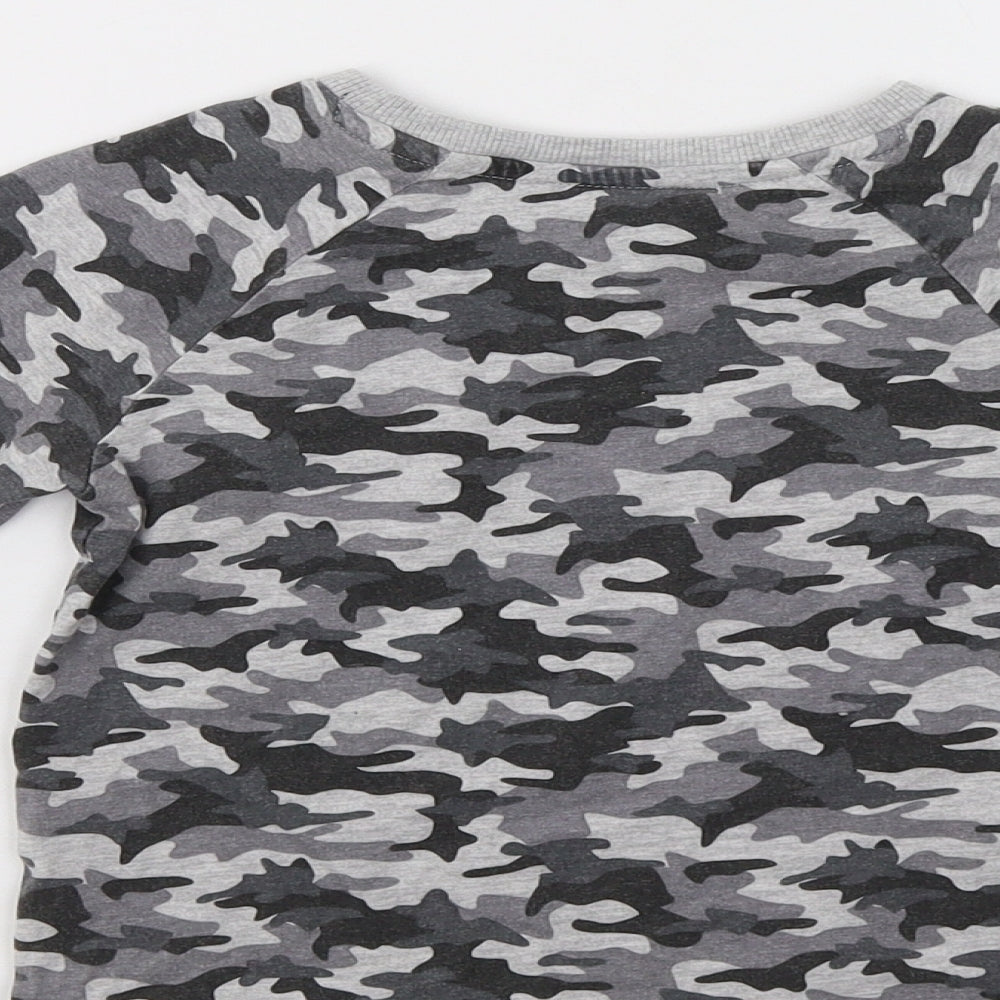 Nutmeg Boys Grey Camouflage  Basic T-Shirt Size 3-4 Years