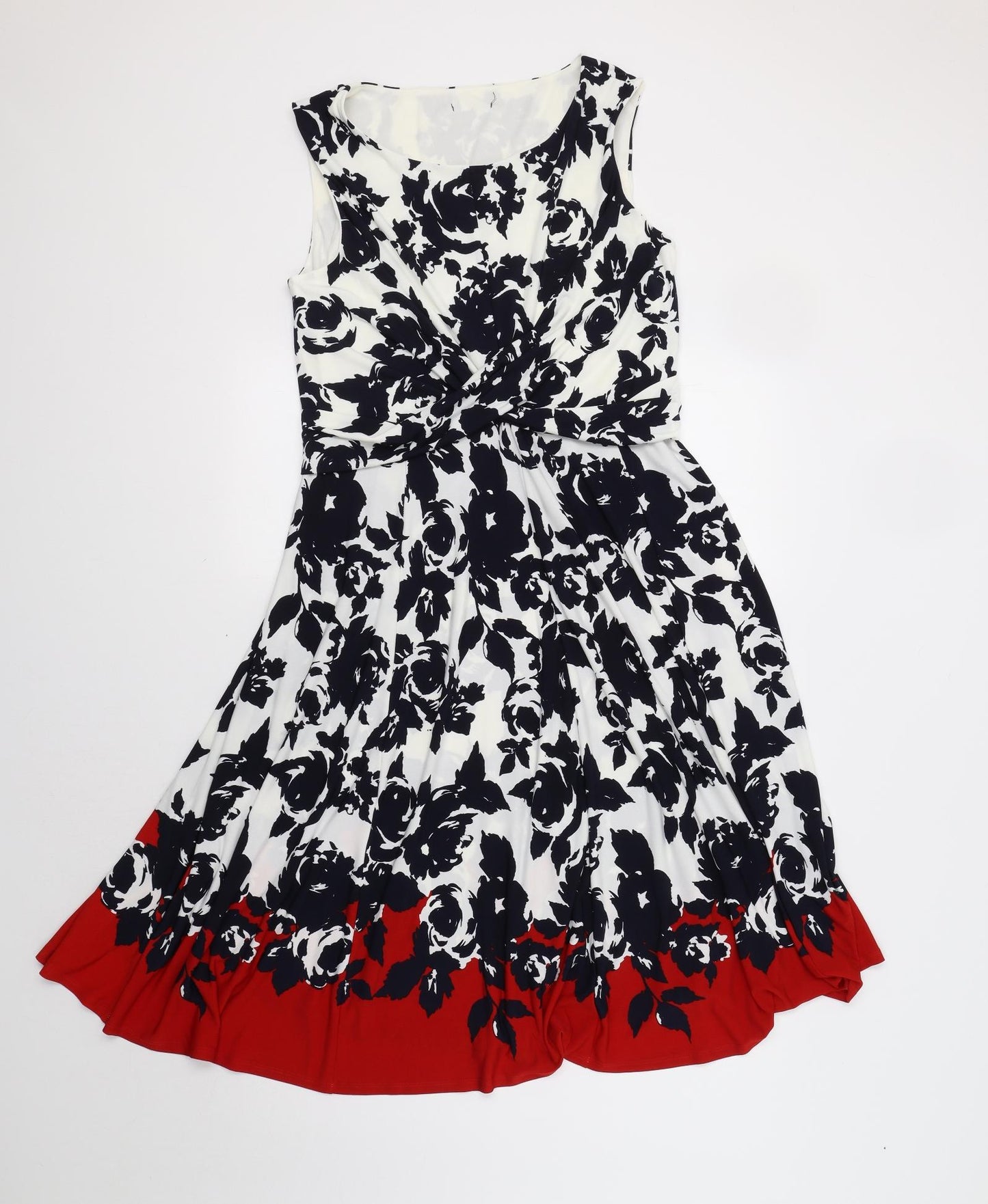 Roman Womens Blue Floral  Fit & Flare  Size 12