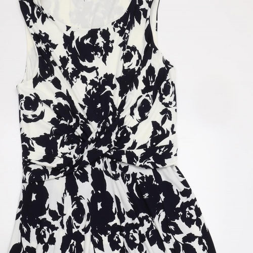 Roman Womens Blue Floral  Fit & Flare  Size 12
