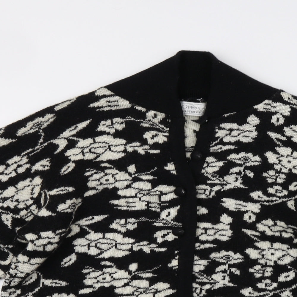 Austin Reed Womens Black Floral  Cardigan Jumper Size 16