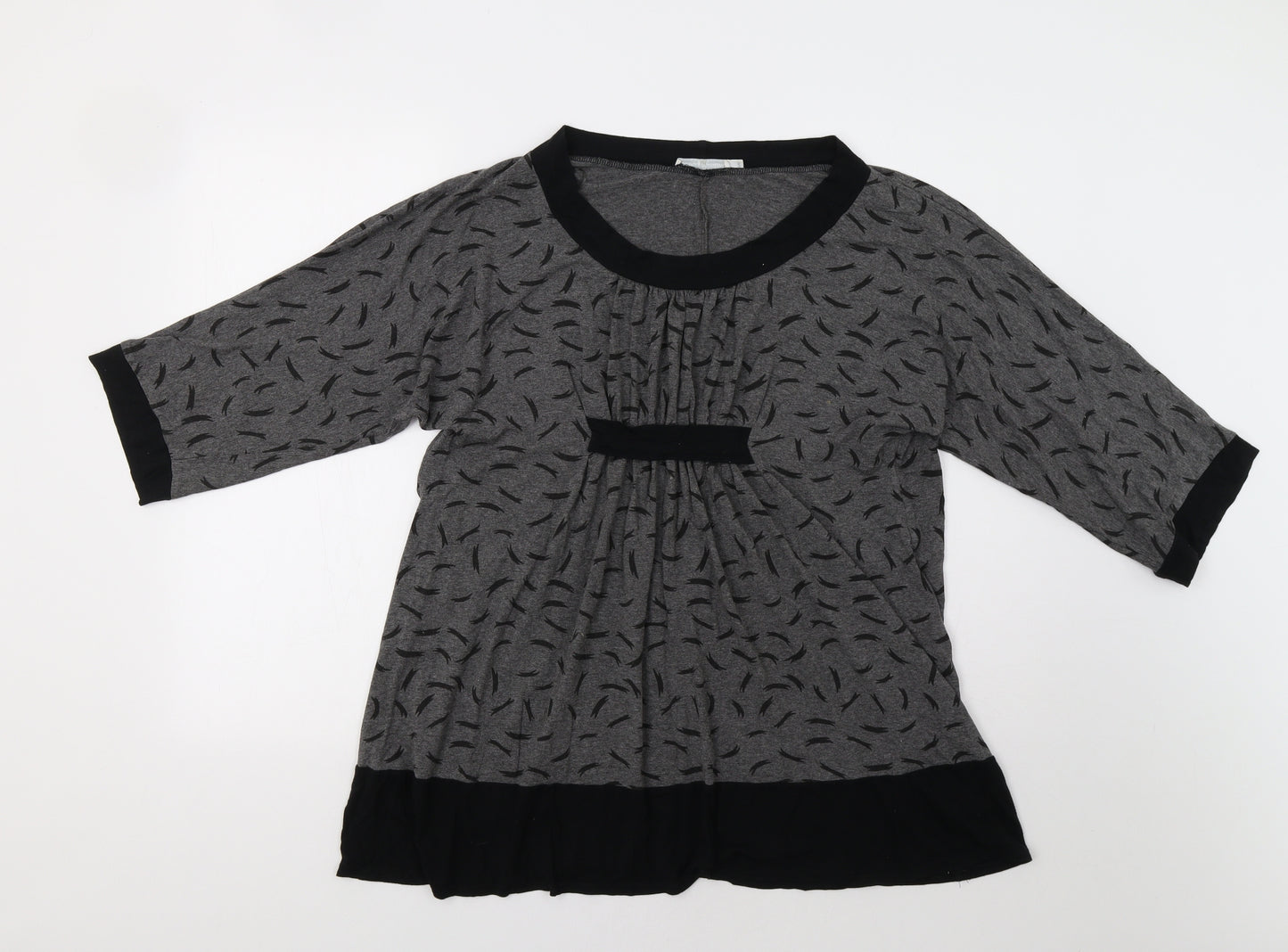 Blooming Marvellous Womens Grey Geometric  Tunic Blouse Size 14