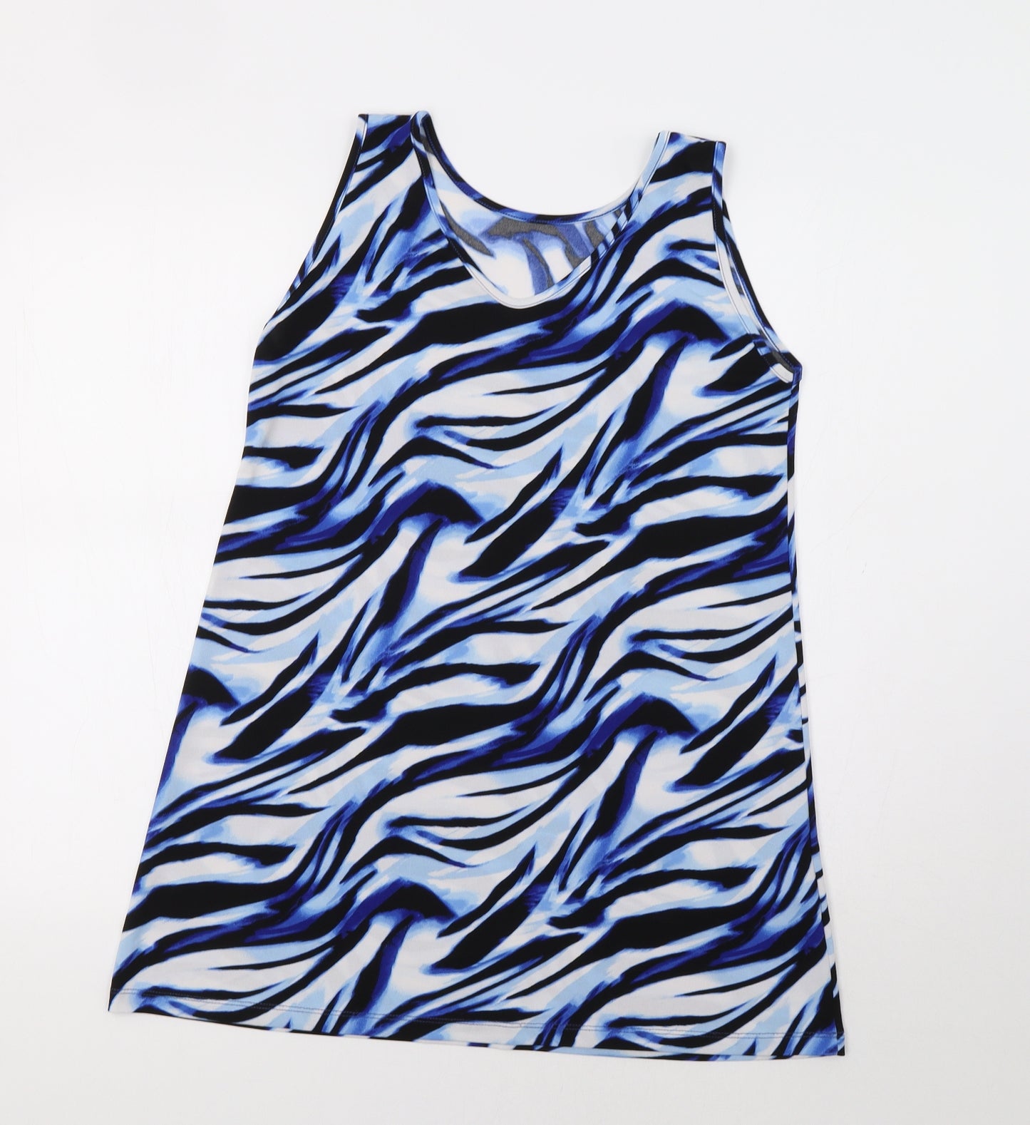 Kim & Co Womens Blue Geometric  Tunic Tank Size S