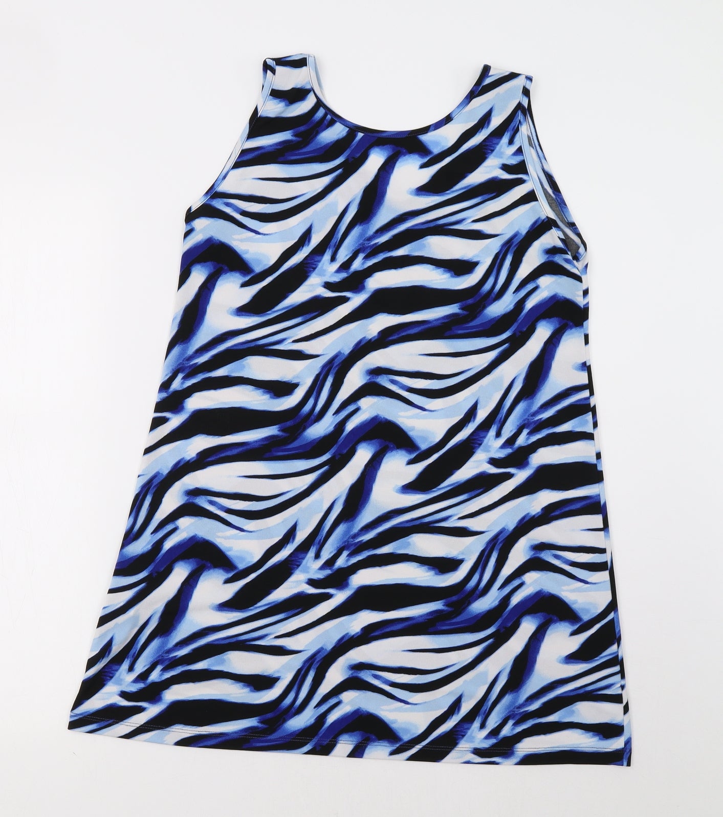 Kim & Co Womens Blue Geometric  Tunic Tank Size S