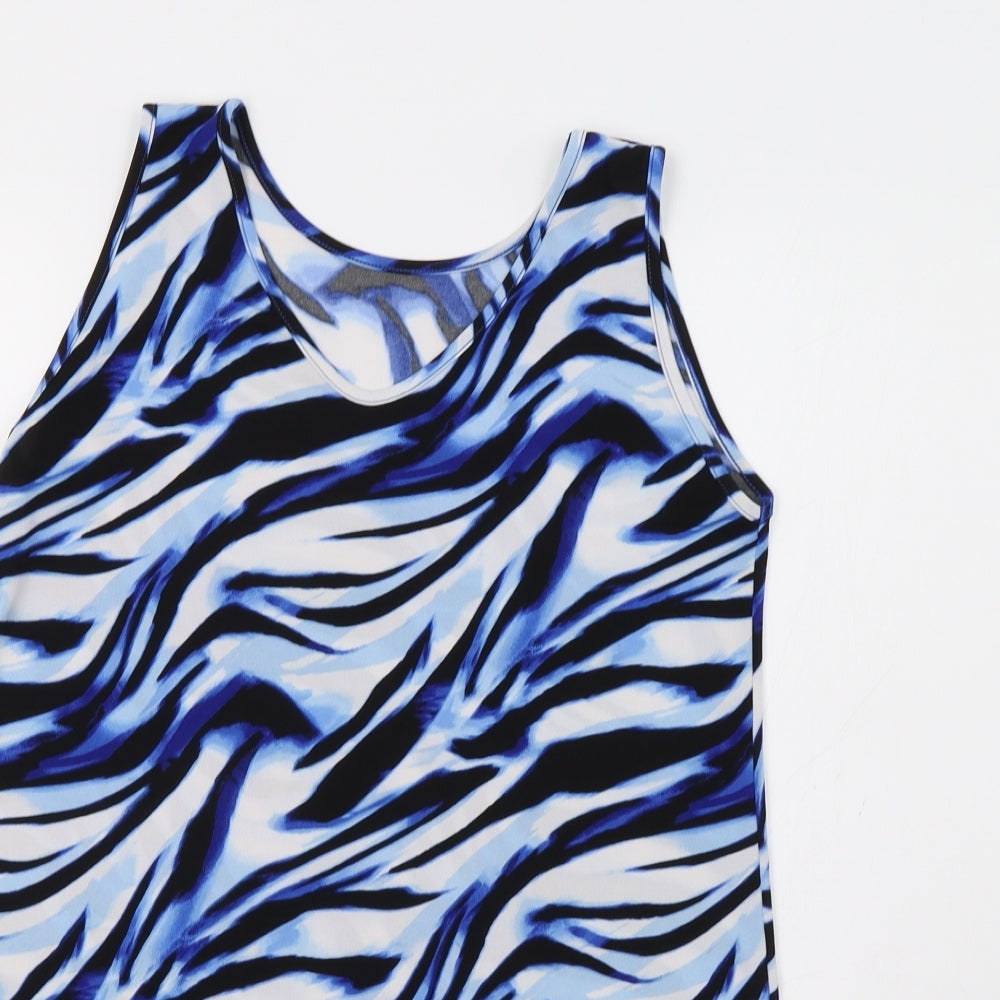 Kim & Co Womens Blue Geometric  Tunic Tank Size S