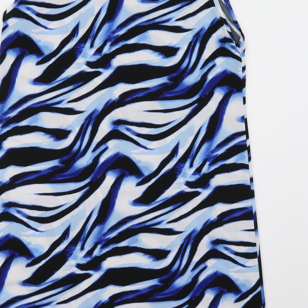 Kim & Co Womens Blue Geometric  Tunic Tank Size S