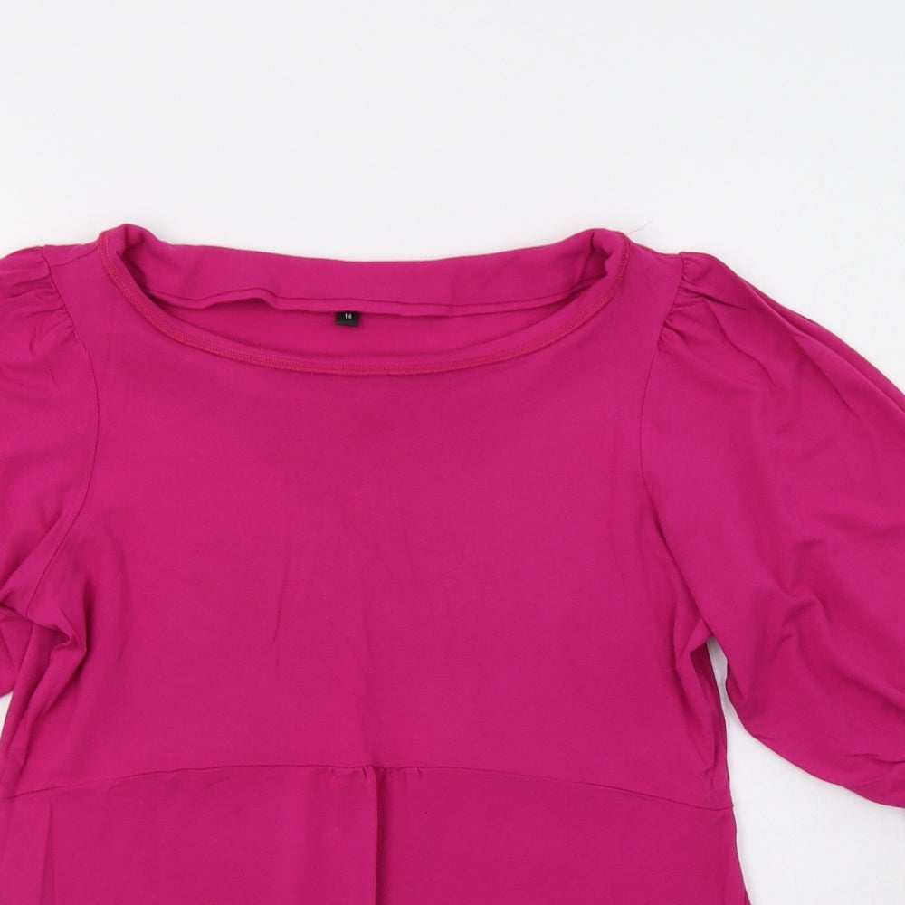 M&S Womens Pink   Basic Blouse Size 14