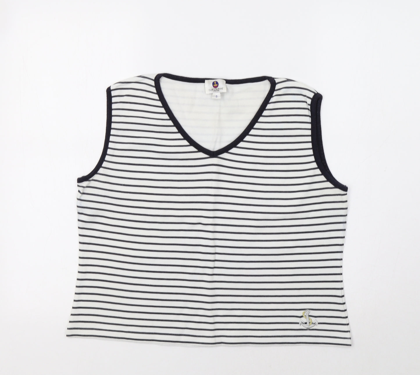 Club St Honore Womens White Striped  Basic Tank Size L