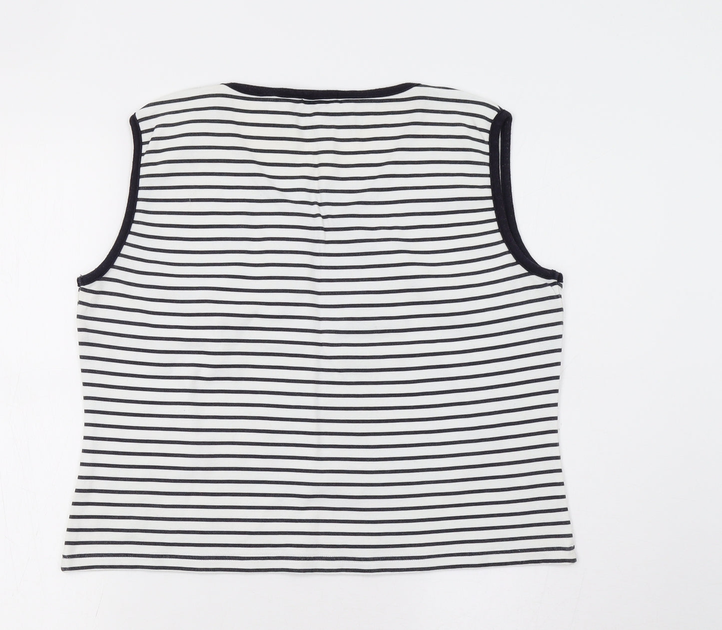 Club St Honore Womens White Striped  Basic Tank Size L