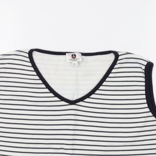 Club St Honore Womens White Striped  Basic Tank Size L