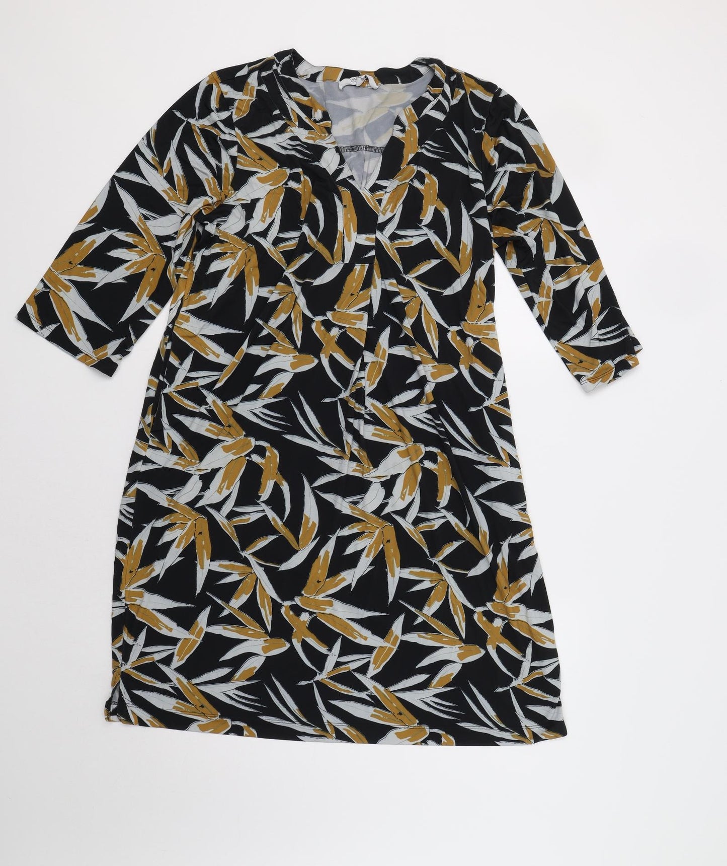 Together Womens Black Floral  A-Line  Size 14