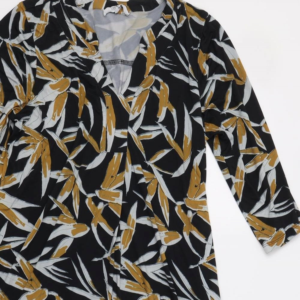 Together Womens Black Floral  A-Line  Size 14