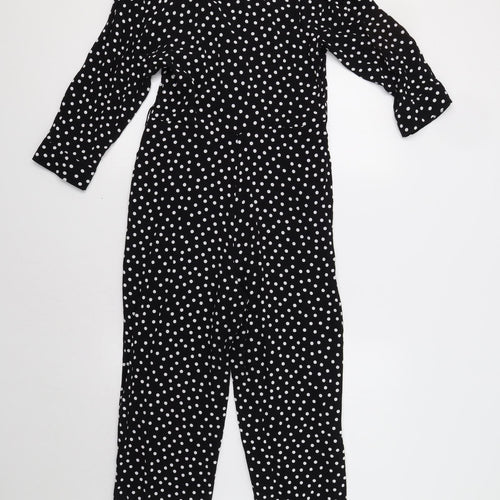 Zara Womens Black Polka Dot  Jumpsuit One-Piece Size S L23 in