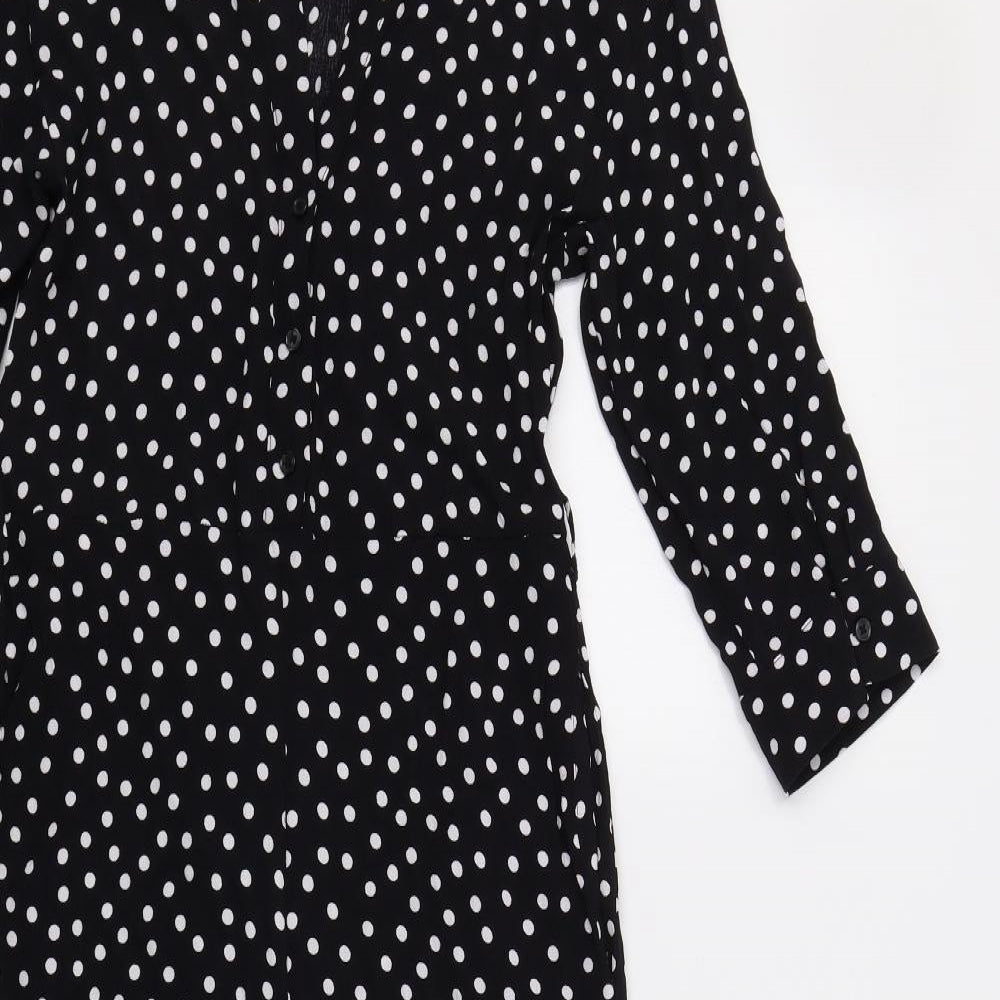 Zara Womens Black Polka Dot  Jumpsuit One-Piece Size S L23 in