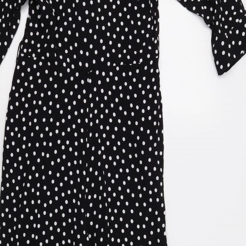 Zara Womens Black Polka Dot  Jumpsuit One-Piece Size S L23 in