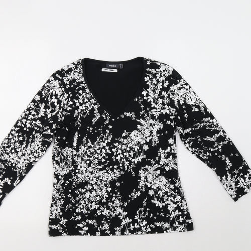 Mexx Womens Black Floral  Basic Blouse Size M