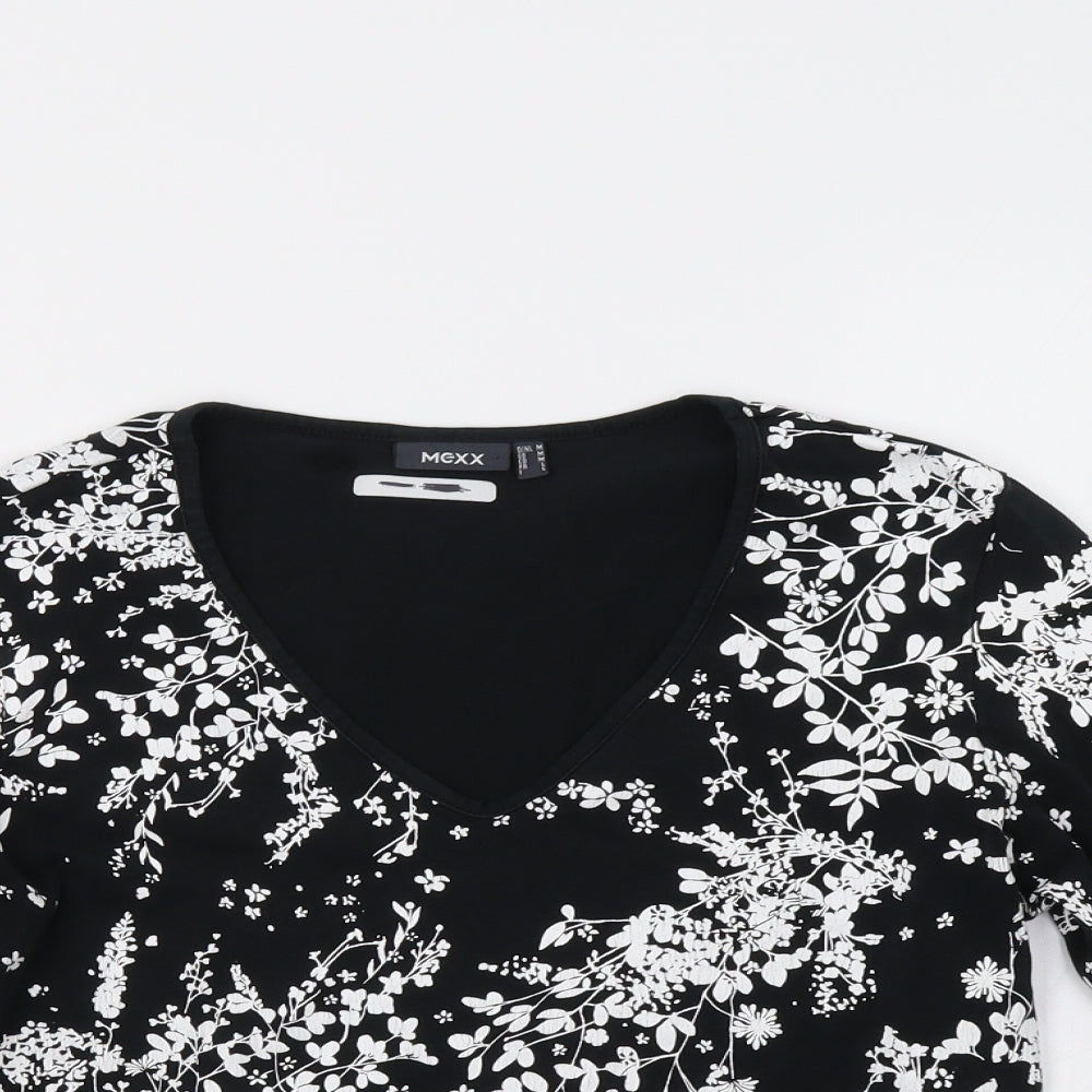 Mexx Womens Black Floral  Basic Blouse Size M