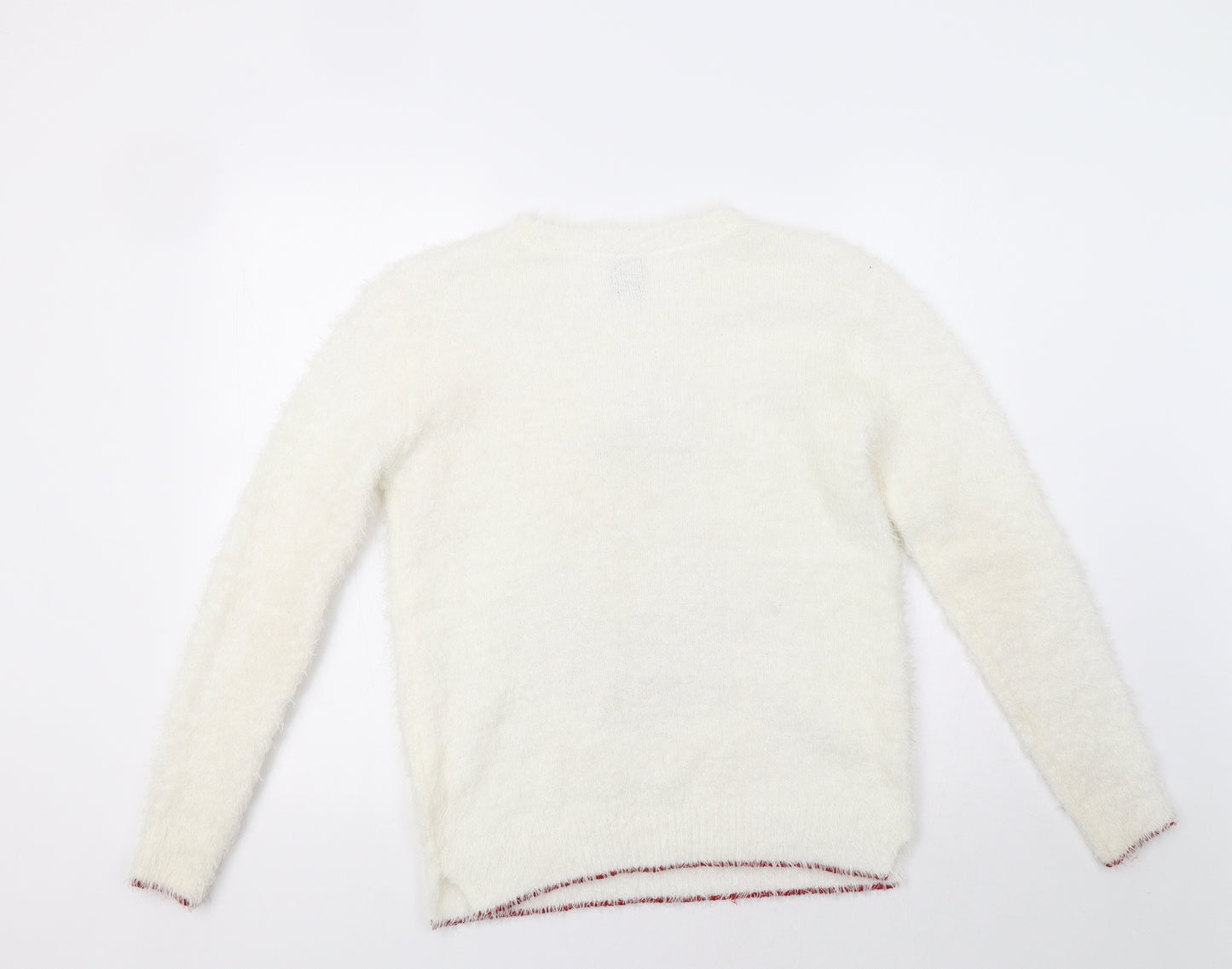 George Womens White   Pullover Jumper Size 8  - Christmas Jumper