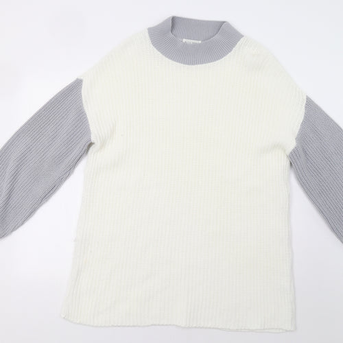 In the Style Womens White Colourblock  Jumper Dress  Size 8