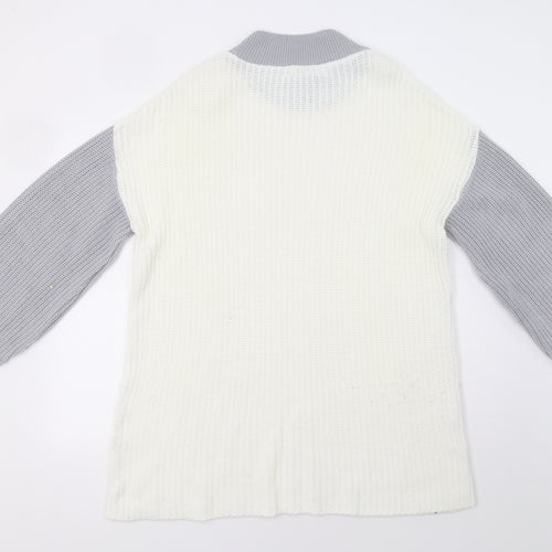 In the Style Womens White Colourblock  Jumper Dress  Size 8